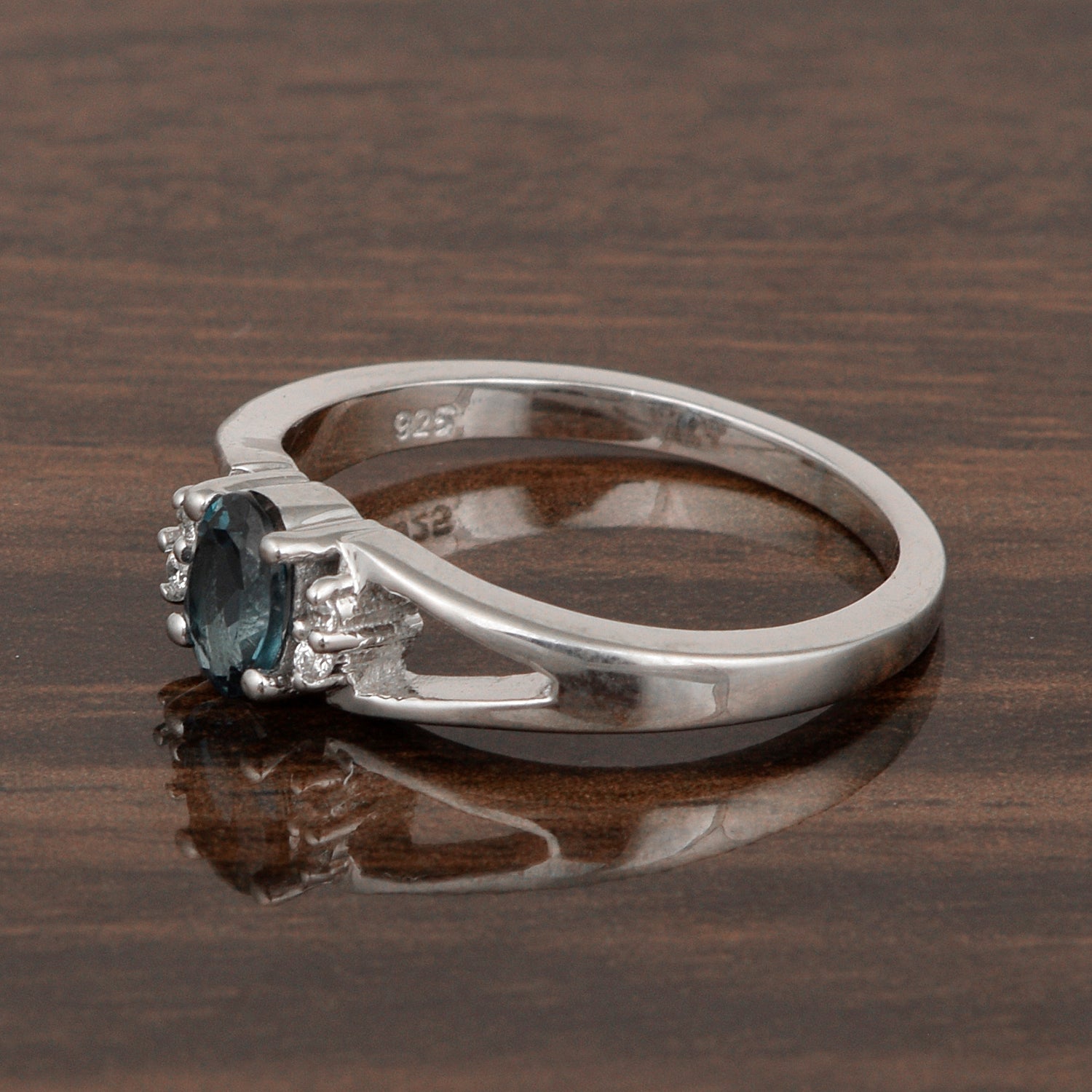 Classic Oval 6X4 MM London Blue Topaz Solitaire Engagement 925 Sterling Silver Rings for Women - Kimaya INC