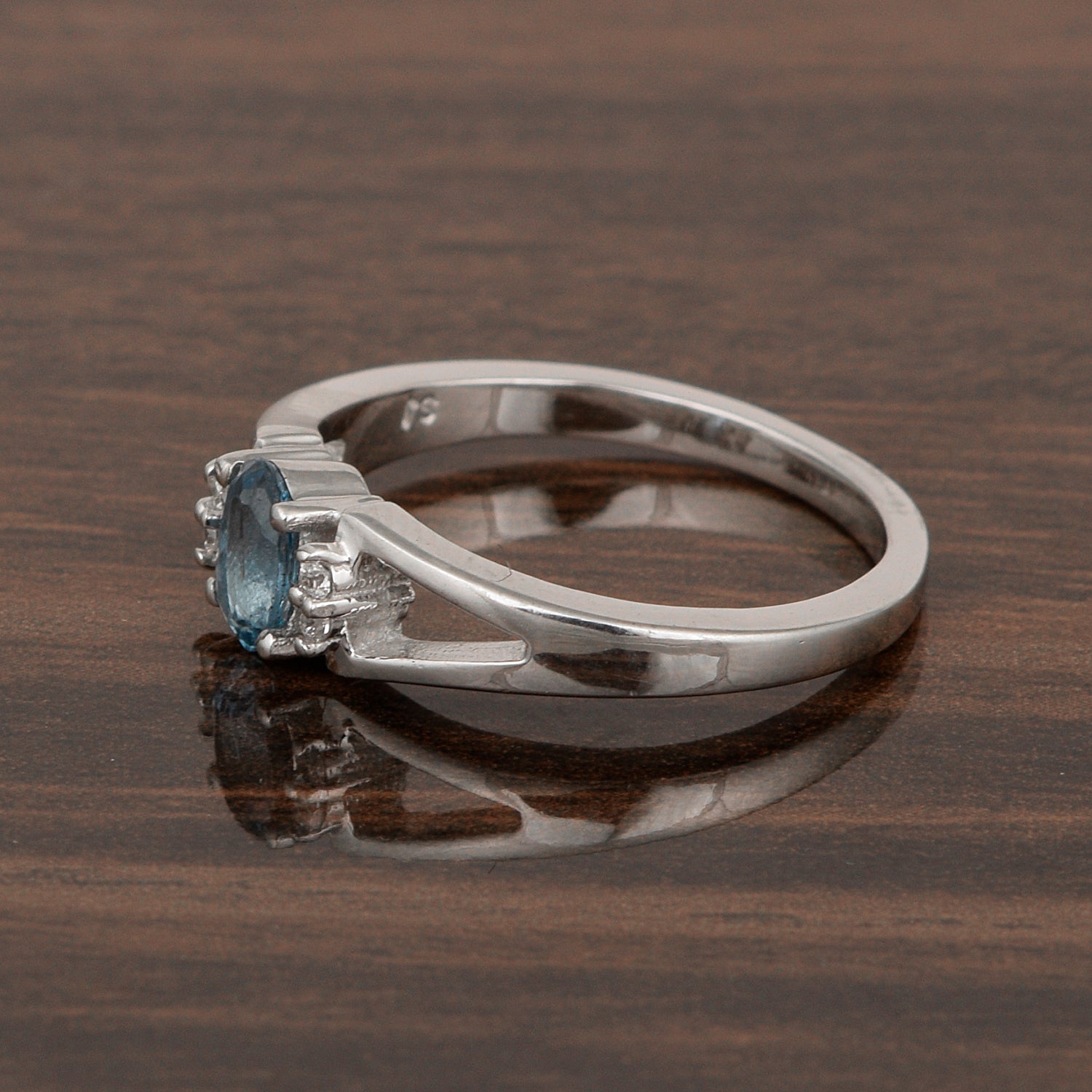 Classic Oval 6X4 MM Swiss Blue Topaz Solitaire Engagement 925 Sterling Silver Rings for Women - Kimaya INC