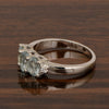 925 Sterling Silver Three-Stone Oval 1.35 Ctw Aquamarine Women's Ring - Kimaya INC