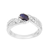 Sterling Silver Genuine Oval Blue Sapphire 1.20 Ctw Women Cluster Ring - Kimaya INC