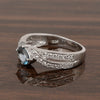 Sterling Silver Genuine Oval London Blue Topaz 1.20 Ctw Women Cluster Ring - Kimaya INC