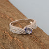 Sterling Silver Genuine Oval Tanzanite 1.20 Ctw Women Cluster Ring - Kimaya INC