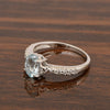 Solitaire Oval Cut 1.5 Ctw Aquamarine & White Accents 925 Sterling Silver Women Wedding Ring - Kimaya INC