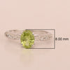 Solitaire Oval Cut 1.5 Ctw Peridot & White Accents 925 Sterling Silver Women Wedding Ring - Kimaya INC