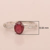 Solitaire Oval Cut 1.5 Ctw Ruby & White Accents 925 Sterling Silver Women Wedding Ring - Kimaya INC