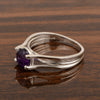Solitaire Round 8mm Amethyst 925 Sterling Silver Wedding Ring - Kimaya INC