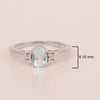 Aquamarine Oval 7X5 MM Gemstone 925 Sterling Silver 3-Stone Proposal Ring - Kimaya INC