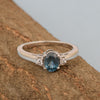 London Blue Topaz Oval 7X5 MM Gemstone 925 Sterling Silver 3-Stone Proposal Ring - Kimaya INC