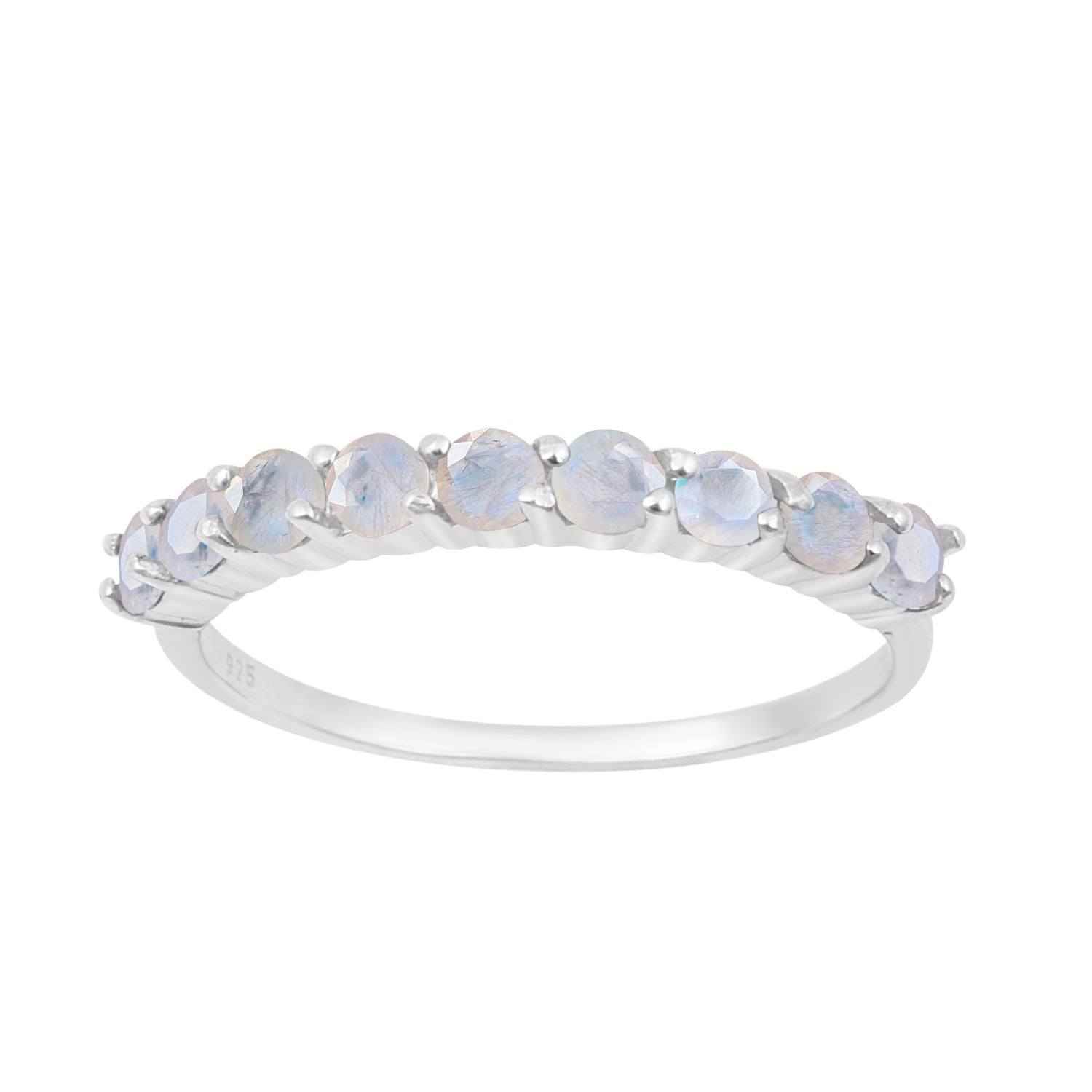 925 Sterling Silver Round Cut 0.46 Ctw Moonstone Women Engagement Ring - Kimaya INC