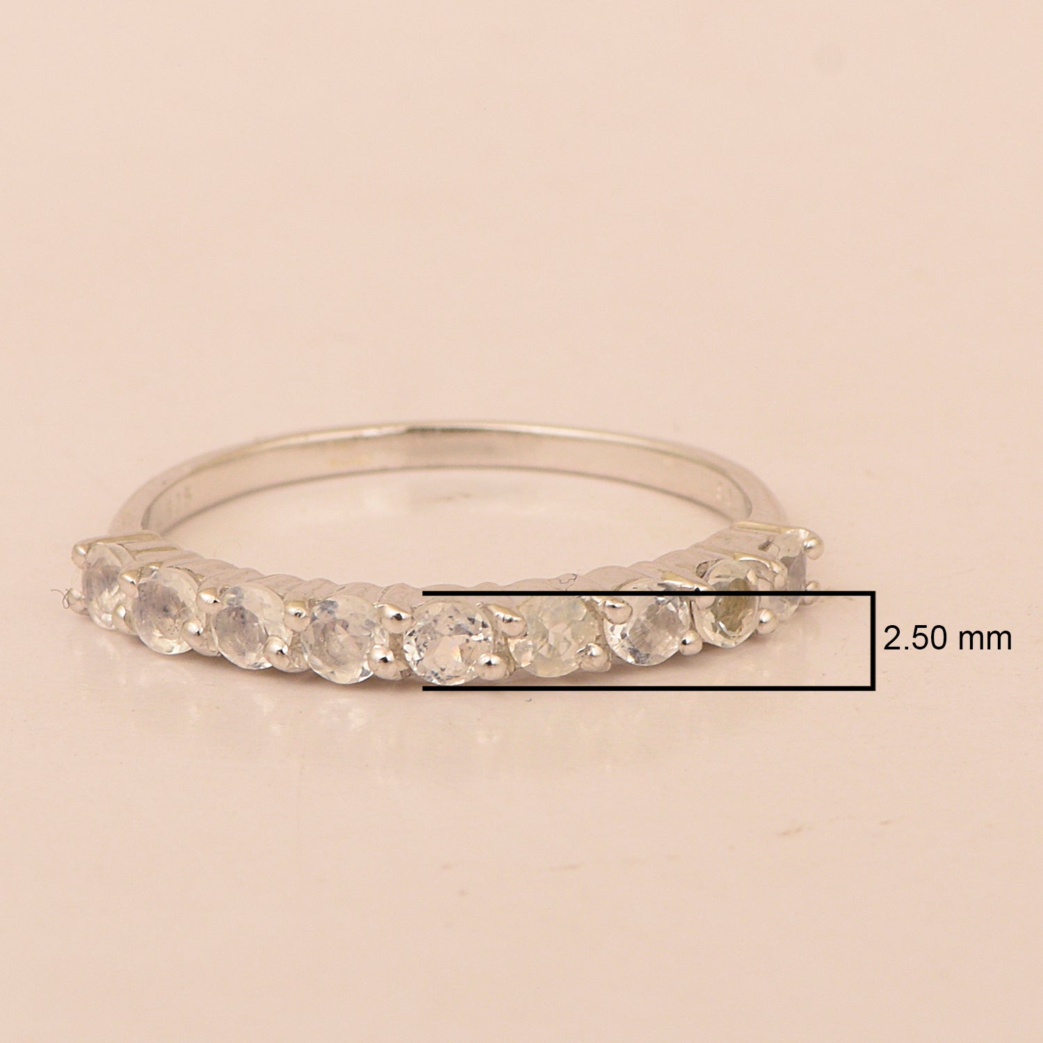 925 Sterling Silver Round Cut 0.46 Ctw Moonstone Women Engagement Ring - Kimaya INC