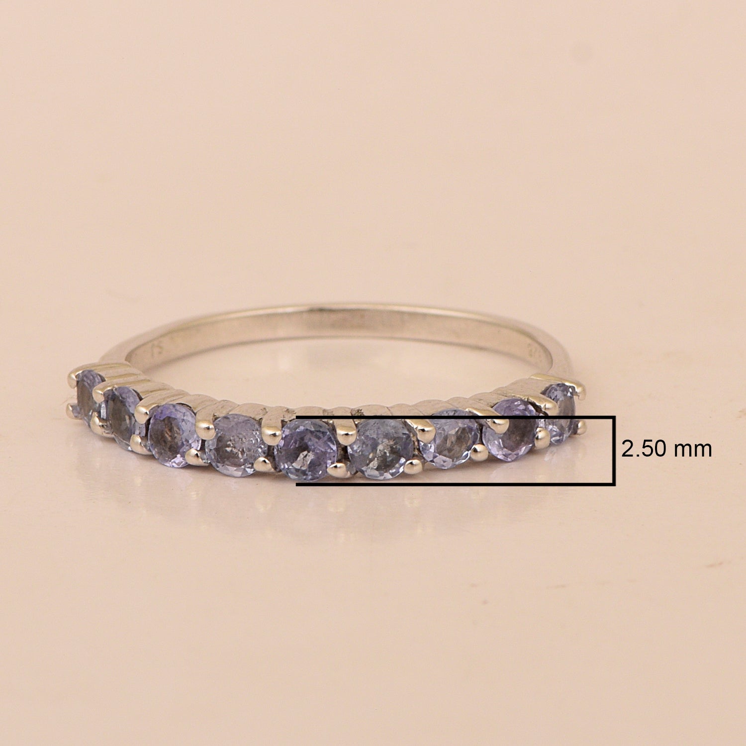 925 Sterling Silver Round Cut 0.46 Ctw Tanzanite Women Engagement Ring - Kimaya INC