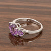 925 Sterling Silver Oval Cut 2.5 Ctw Amethyst Gemstone 3-Stone Ring - Kimaya INC