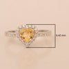 925 Sterling Silver Heart Cut 6mm Citrine Women Engagement Ring - Kimaya INC