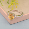 Round 8mm Citrine Gemstone 925 Sterling Silver Solitaire Ring - Kimaya INC