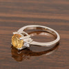 Round 8mm Citrine Gemstone 925 Sterling Silver Solitaire Ring - Kimaya INC