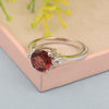 Round 8mm Garnet Gemstone 925 Sterling Silver Solitaire Ring - Kimaya INC