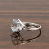 Sterling Silver Oval 2.25 Ctw Swiss Blue Topaz with White Topaz Accent Women Rings - Kimaya INC