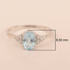 Solitaire Oval 8x6mm Aquamarine & White Accents Women Wedding Ring - Kimaya INC