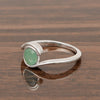 Bar-Set Solitaire 6mm Round Emerald Bypass Ring 925 Sterling Silver - Kimaya INC