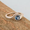 Bar-Set Solitaire 6mm Round London Blue Topaz Bypass Ring 925 Sterling Silver - Kimaya INC
