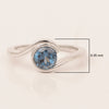 Bar-Set Solitaire 6mm Round London Blue Topaz Bypass Ring 925 Sterling Silver - Kimaya INC