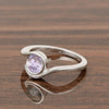 Bar-Set Solitaire 6mm Round Tanzanite Bypass Ring 925 Sterling Silver - Kimaya INC