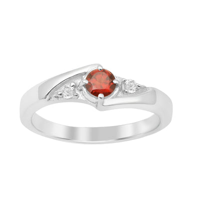 925 Sterling Silver Round 0.35 Ctw Aquamarine Women's Engagement Ring - Kimaya INC