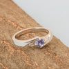 925 Sterling Silver Round 0.35 Ctw Tanzanite Women's Engagement Ring - Kimaya INC