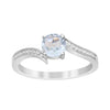 Solid 925 Sterling Silver Round 6mm Aquamarine Gemstone Women Promise Ring - Kimaya INC