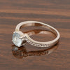 Solid 925 Sterling Silver Round 6mm Aquamarine Gemstone Women Promise Ring - Kimaya INC