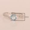 Solid 925 Sterling Silver Round 6mm Aquamarine Gemstone Women Promise Ring - Kimaya INC