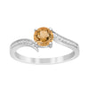 Solid 925 Sterling Silver Round 6mm Citrine Gemstone Women Promise Ring - Kimaya INC