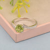 Solid 925 Sterling Silver Round 6mm Peridot Gemstone Women Promise Ring - Kimaya INC