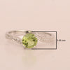 Solid 925 Sterling Silver Round 6mm Peridot Gemstone Women Promise Ring - Kimaya INC