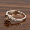 Solid 925 Sterling Silver Round 6mm Smoky Quartz Gemstone Women Promise Ring - Kimaya INC