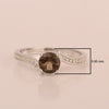 Solid 925 Sterling Silver Round 6mm Smoky Quartz Gemstone Women Promise Ring - Kimaya INC