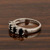 925 Sterling Silver Oval 5X3MM Blue Sapphire & White Topaz Women Wedding Ring - Kimaya INC