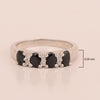 925 Sterling Silver Oval 5X3MM Blue Sapphire & White Topaz Women Wedding Ring - Kimaya INC