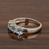 925 Sterling Silver Oval 5X3MM Swiss Blue Topaz & White Topaz Women Wedding Ring - Kimaya INC