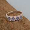 925 Sterling Silver Oval 5X3MM Tanzanite & White Topaz Women Wedding Ring - Kimaya INC