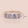 925 Sterling Silver Oval 5X3MM Tanzanite & White Topaz Women Wedding Ring - Kimaya INC