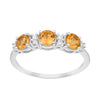 Three Stone Style Round Citrine 925 Sterling Silver Women Anniversary Ring - Kimaya INC