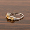 Three Stone Style Round Citrine 925 Sterling Silver Women Anniversary Ring - Kimaya INC