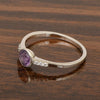 Sterling Silver Round Cut 5mm Amethyst Gemstone Women Wedding Ring - Kimaya INC