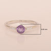 Sterling Silver Round Cut 5mm Amethyst Gemstone Women Wedding Ring - Kimaya INC