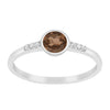 Sterling Silver Round Cut 5mm Smoky Quartz Gemstone Women Wedding Ring - Kimaya INC