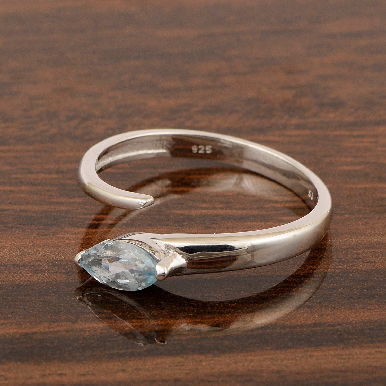 Stackable Marquise 0.70 Ctw Aquamarine Women Engagement Ring - Kimaya INC