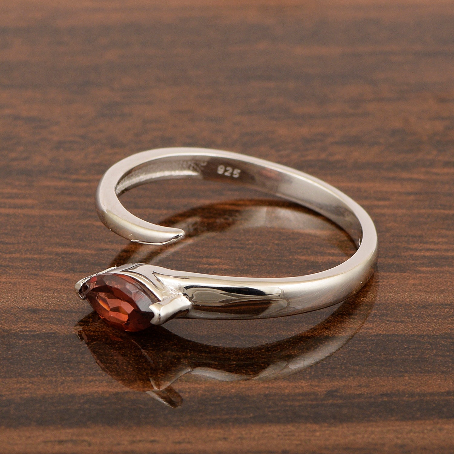 Stackable Marquise 0.70 Ctw Garnet Women Engagement Ring - Kimaya INC