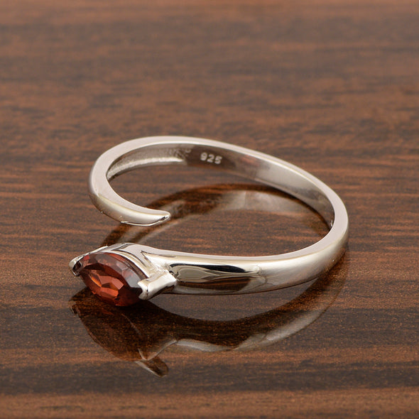 Stackable Marquise 0.70 Ctw Garnet Women Engagement Ring - Kimaya INC