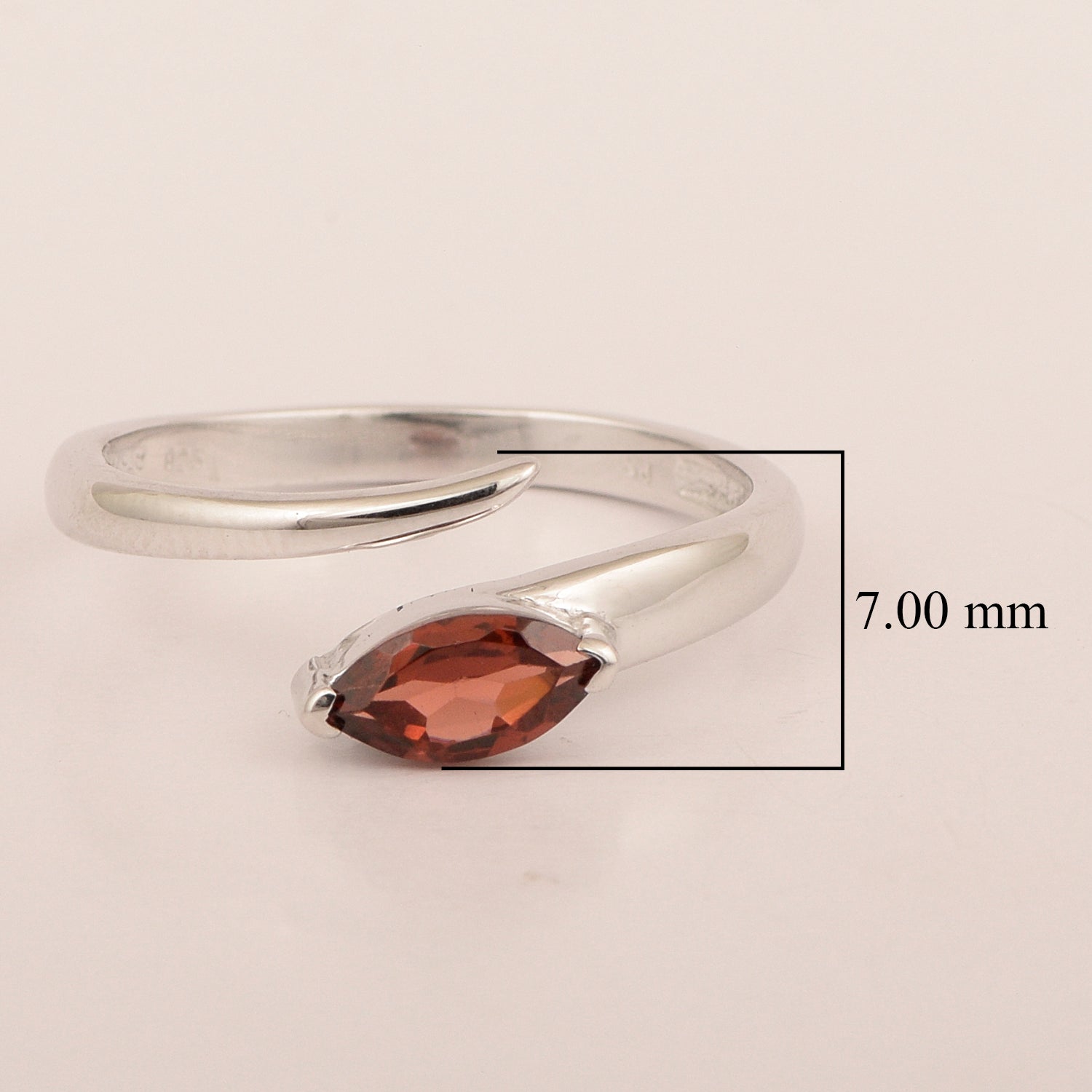 Stackable Marquise 0.70 Ctw Garnet Women Engagement Ring - Kimaya INC